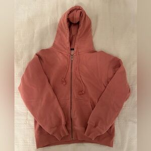 Rare Brandy Melville John Galt Zip Up Hoodie Pink Oversized